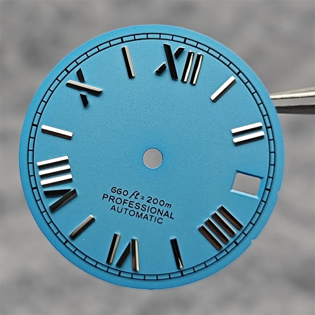 Suitable for NH35A/4R35 Movement Watch Dial 28.5mm Roman Numeral Surface Watch Faces Men's Watches Replacement Accessories