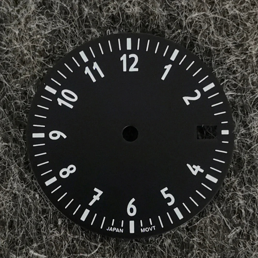 28.5MM Watch Dial NH35 Single Date / No Date Calendar Watch Faces Green Luminous Watch Accessories for NH35/ NH36/ 4R Movement