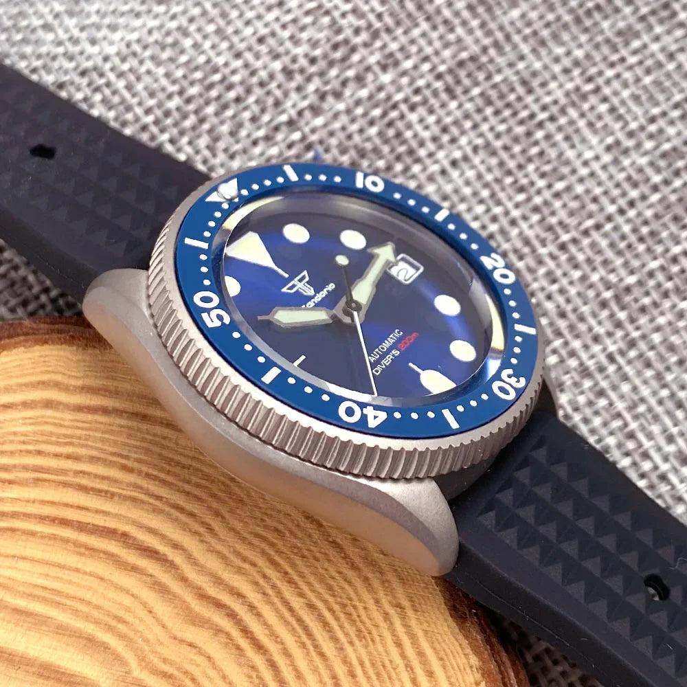 Tandorio Titanium Retro SKX TD249 Dive Automatic Watch 37mm NH35 20bar 120clicks