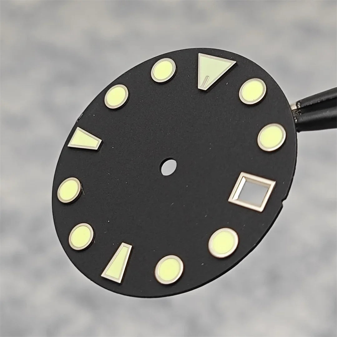 28.5MM New NH35 Dial Green Luminous Watch Face Matte Texture Dial for NH35/ NH36 Mechanical Movement Watch Accessories Repair Parts