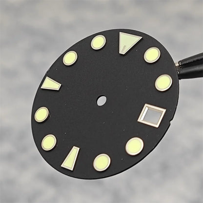 28.5MM New NH35 Dial Green Luminous Watch Face Matte Texture Dial for NH35/ NH36 Mechanical Movement Watch Accessories Repair Parts