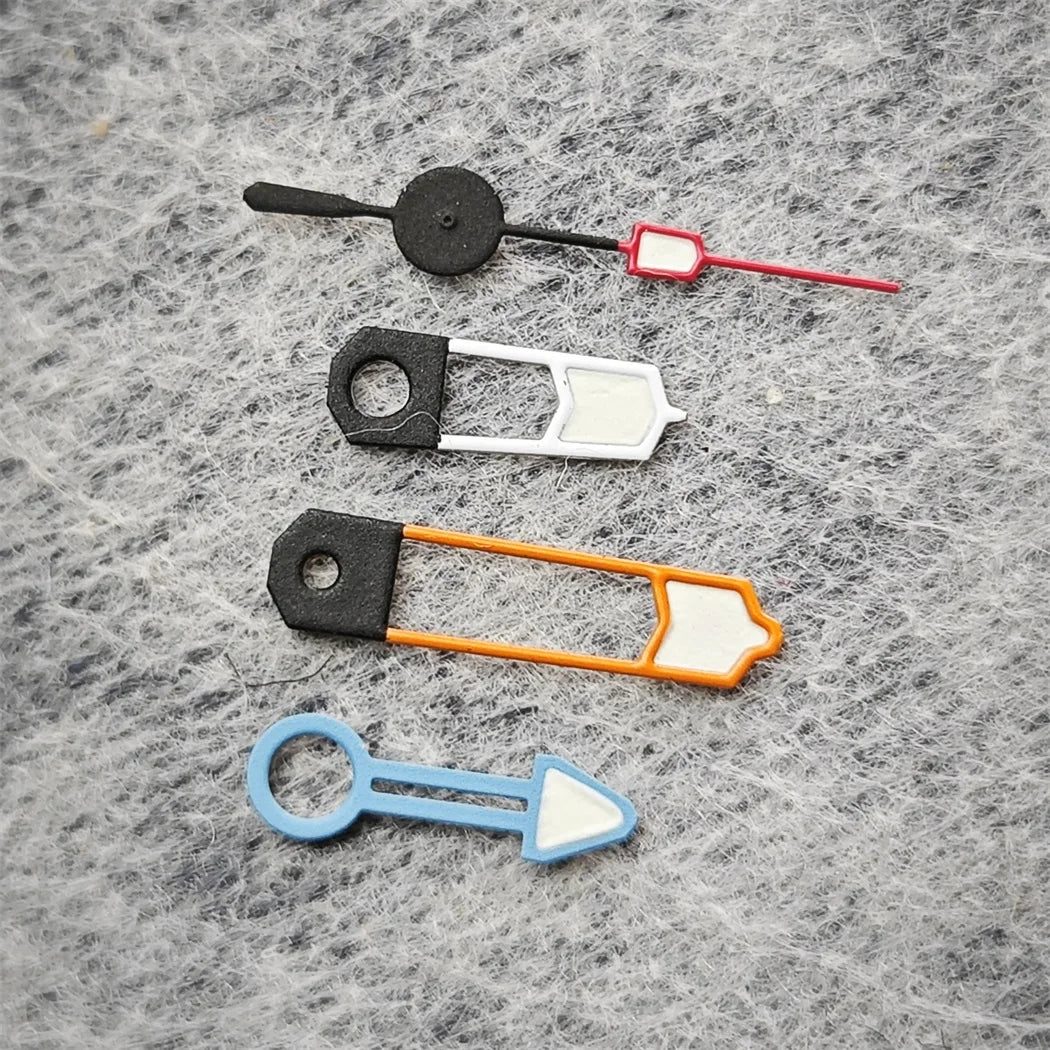 Watch Hands Orange White Blue Combination 4 Hands Green Luminous GMT Watch Accessories for NH34 Movement