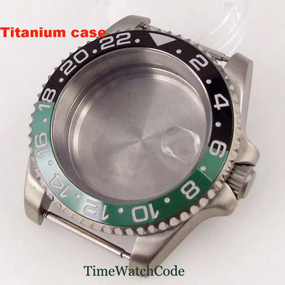 Titanium Watch Case 40mm Sub Diver  200m Waterproof Fit for NH35 NH36 ETA2824 PT5000 Antiallergry Sapphire Crystal Screw-in Crown