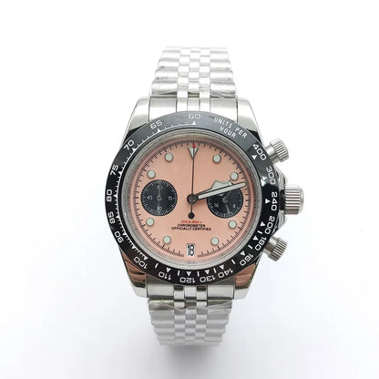Sterile Chronograph Watch Customizable VK64 Quartz 40mm Panda Sapphire 39MM 5BAR