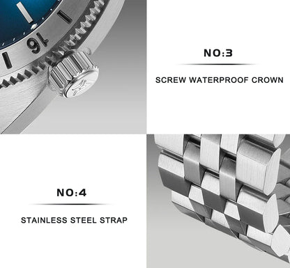 CADISEN C8230 Dive Watch Miyota 8215 Luminous Stainless steel AR Coating Sapphire 39MM 10Bar