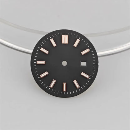 24.5MM Watch Dial Green Luminous Logbook Faces Women's Mechanical Watch Accessories for NH05 /NH06 Movement for 31mm Case