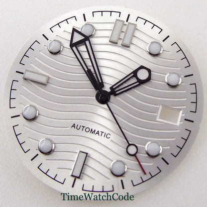 31mm Wave Dial Watch Face Hands Fit for NH35A ETA 2824 PT5000 ST2130 Miyota 8215 821A DG2813 3804 Movement Date Luminous Dial
