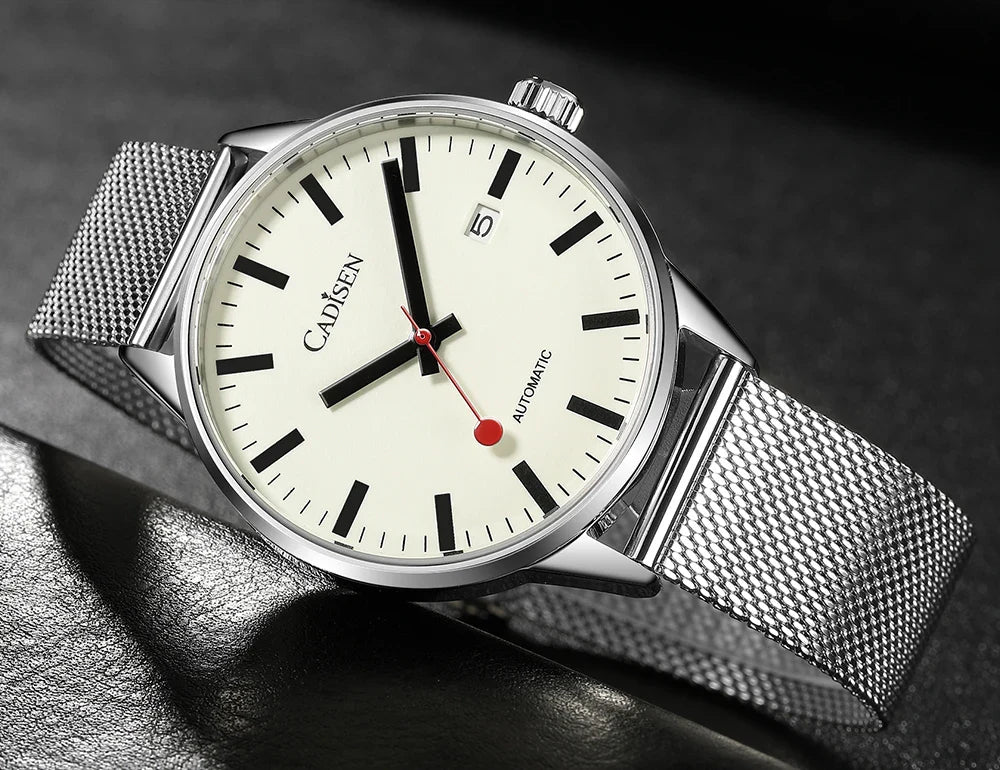 Cadisen C8221 Minimalist Watch Miyota 8215 AR Sapphire C3 Lume 40MM 5Bar