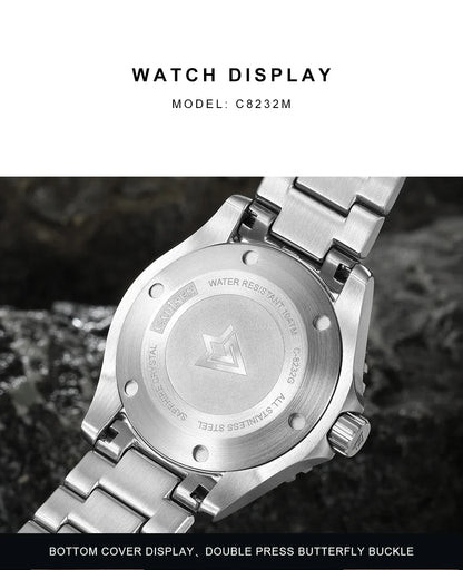 Cadisen C8232 Submariner DIVER  NH35A 100M Waterproof Luminous AR Sapphire 40MM