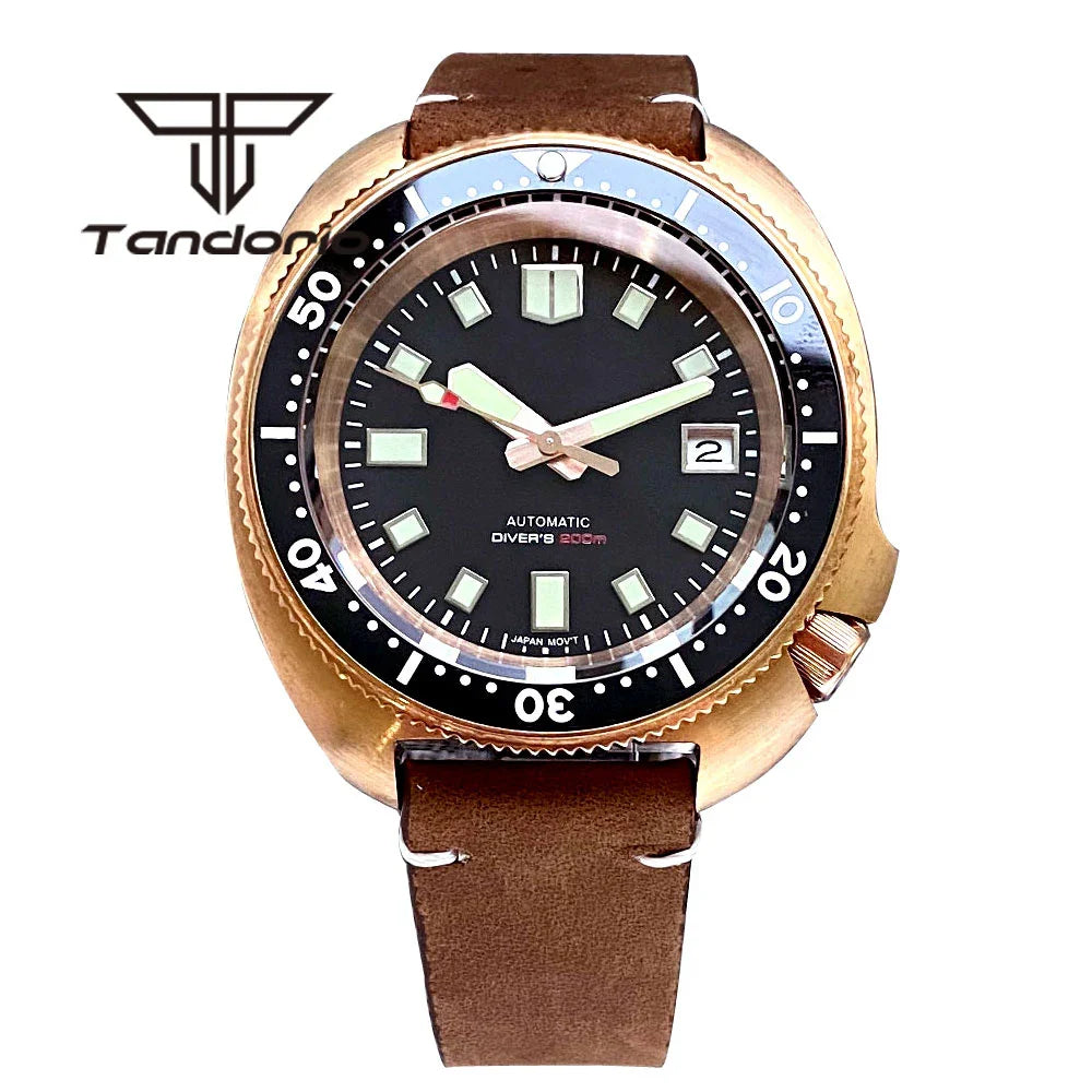 Tandorio Cusn8 Bronze Willard Captain Watch TD239M NH35A 44mm 20bar Diver Sapphire