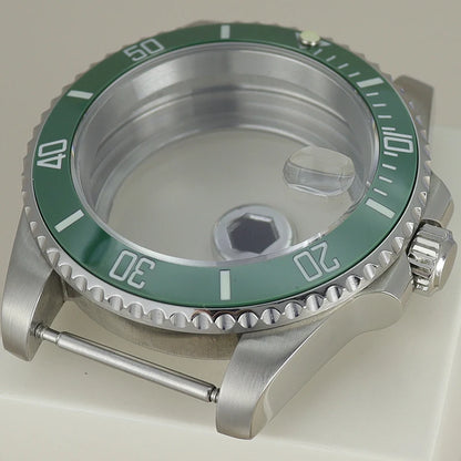 40mm Watch Case Ceramic C3 Bezel For Seiko NH35 NH36 NH34 nh70 Miyota8215 Eta2824 28.5mm Dial With Sapphire Crystal Waterproof