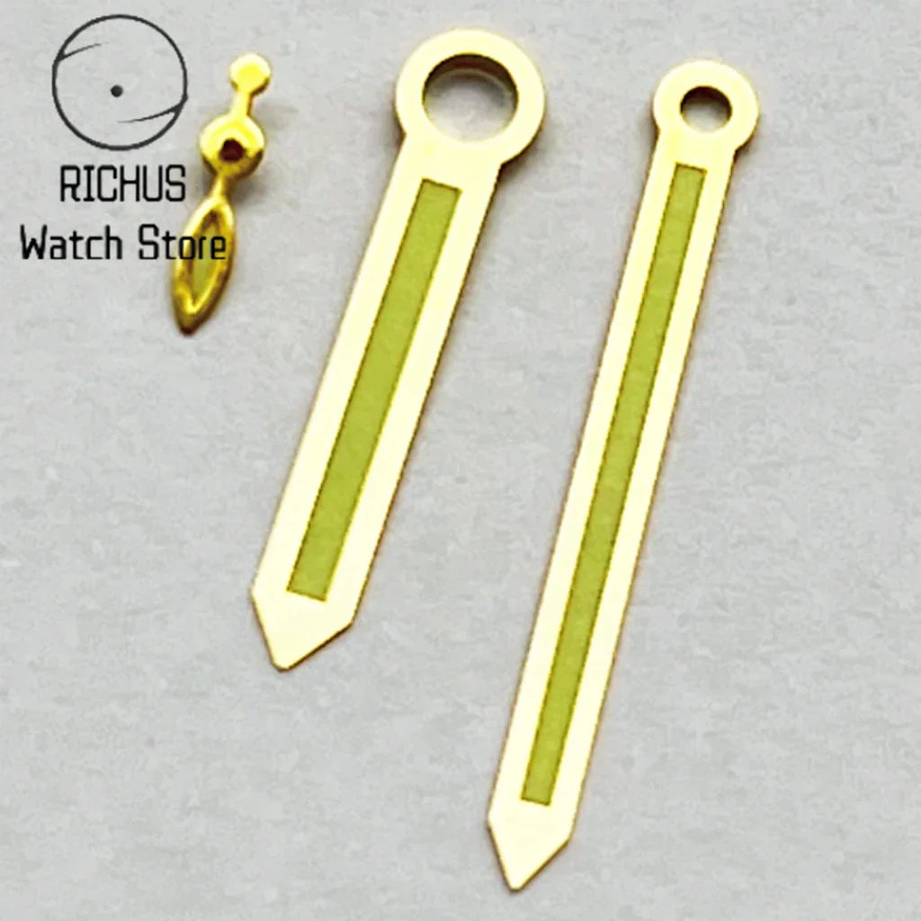 ETA6497 Gold-Green Watch Hands Green Luminous Fit ETA 6497 6498 ST3600 3620 Movement Accessory Part