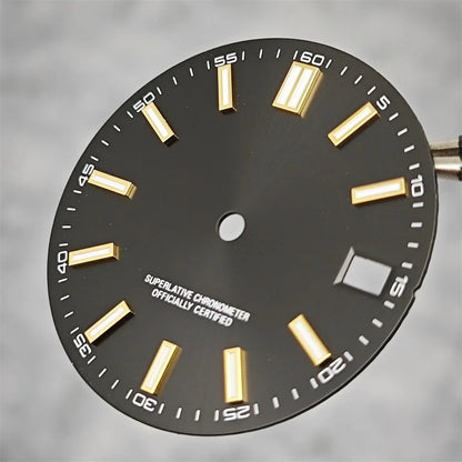 NH35 Watch Dial 28.5mm Log Modified Dial BGW9 Blue Green Luminous Watch Face Modified Watch Accessories for NH35 NH36 movements