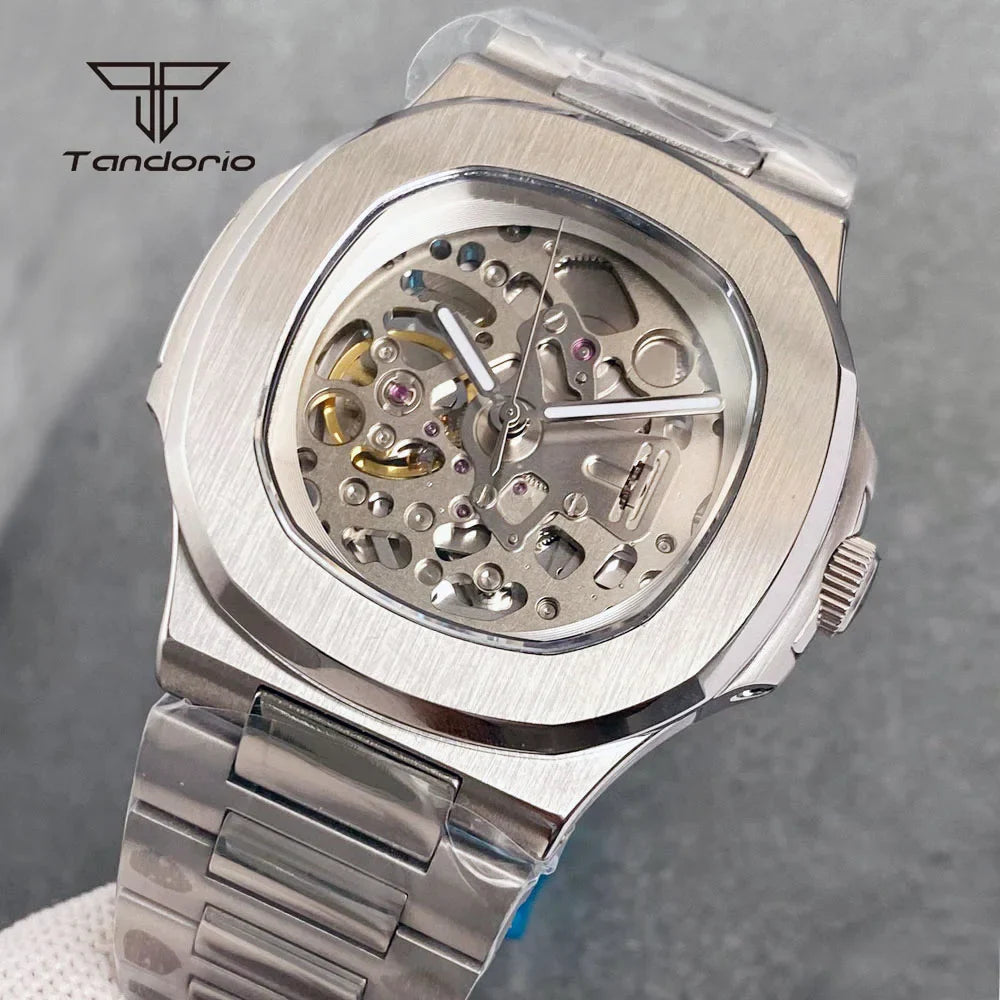 Tandorio Skeleton Nautilus TD306 NH70 40mm Square Watch Sapphire 10Bar