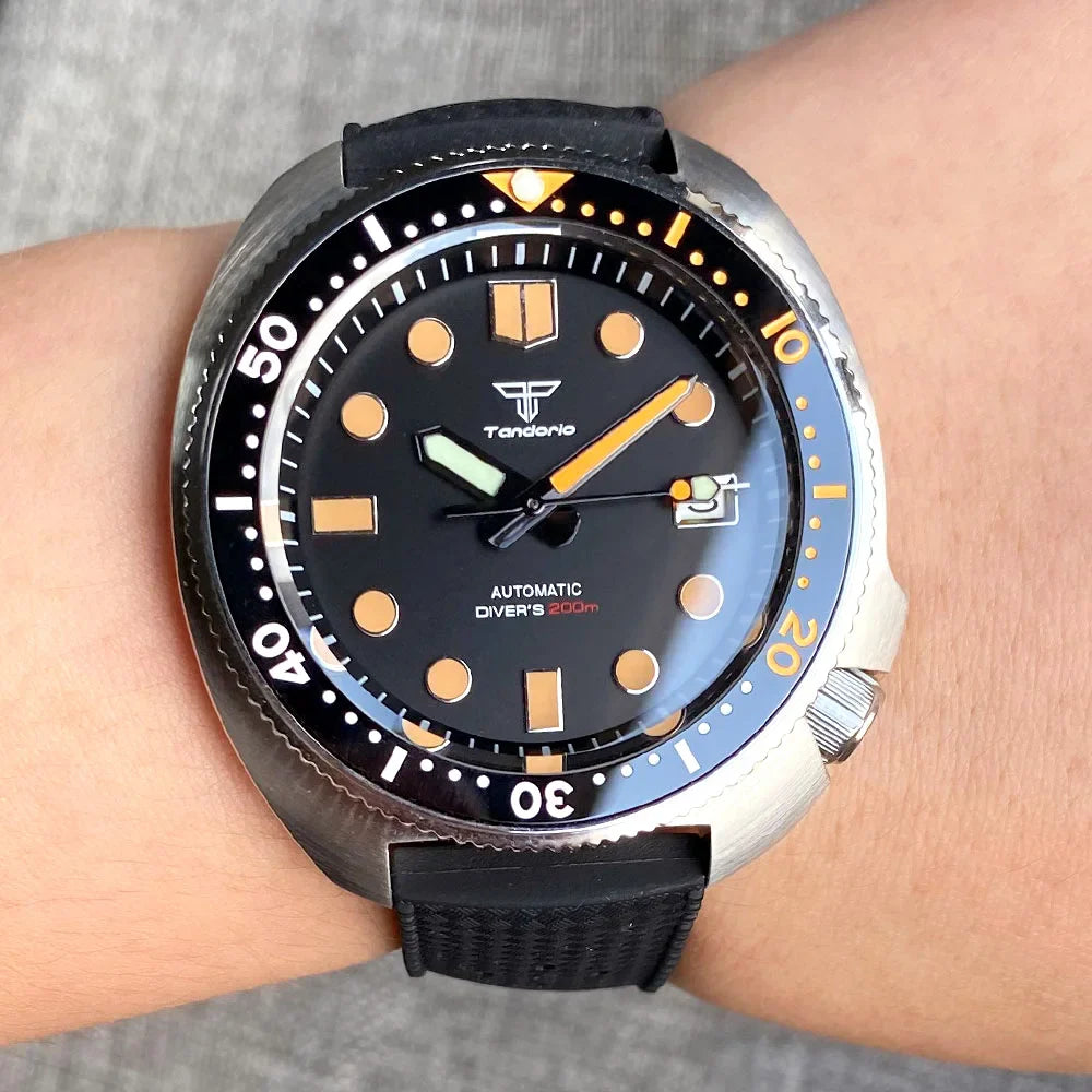 Tandorio Turtle Diver Watch Men 20bar NH35 Movt  Sapphrie 44mm TD222