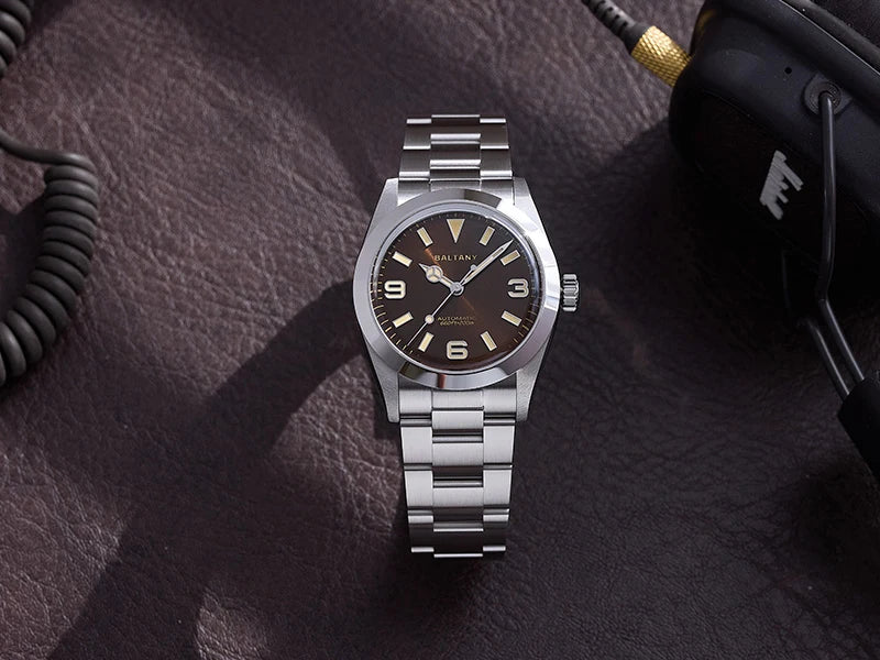 Baltany 36MM Explorer Watch Man S4056 NH38 Automatic Mechanical Watch  Waterproof 20Bar Stainless Steel Bracelet Retro Watches