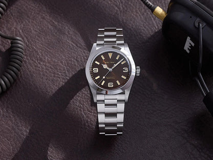 Baltany 36MM Explorer Watch Man S4056 NH38 Automatic Mechanical Watch  Waterproof 20Bar Stainless Steel Bracelet Retro Watches