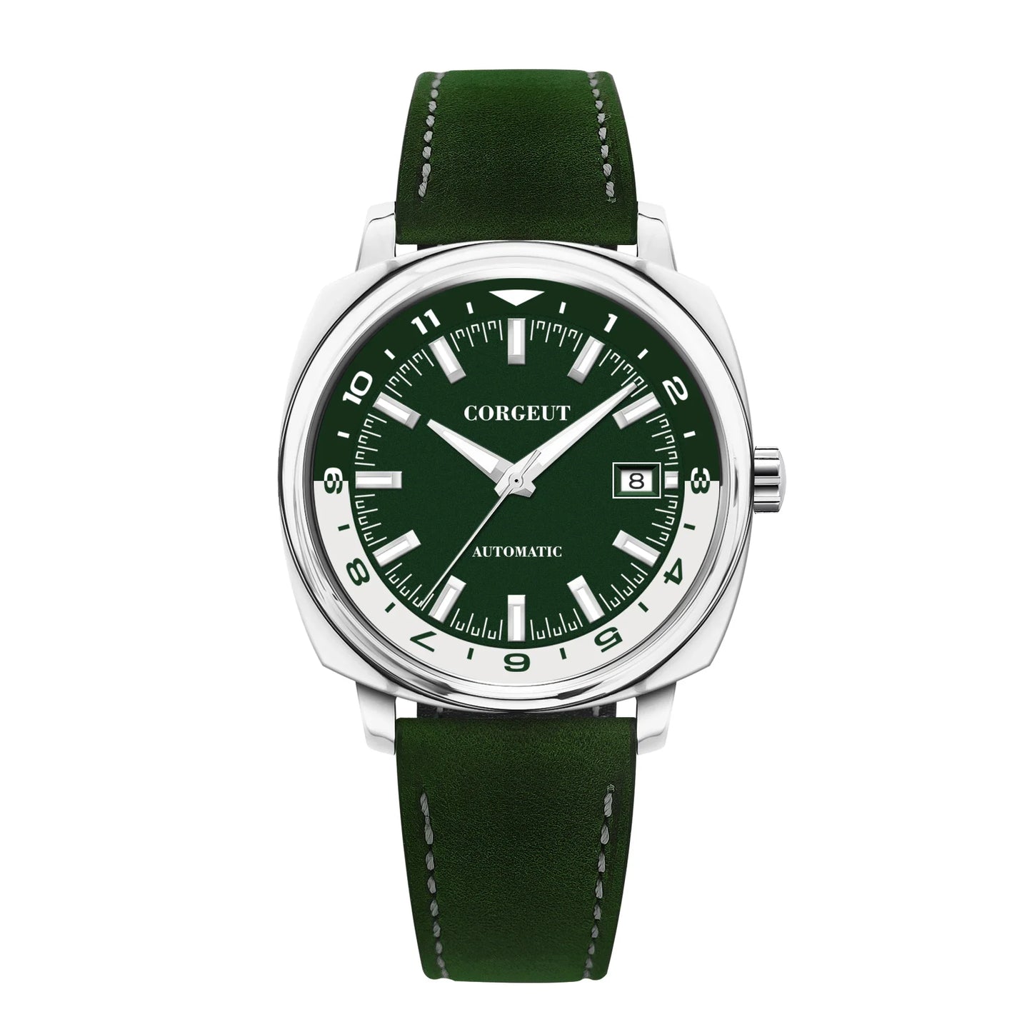 Corgeut 6018 glass back  42 MM NH35 Automatic Sapphire crystal 10ATM Dress watch