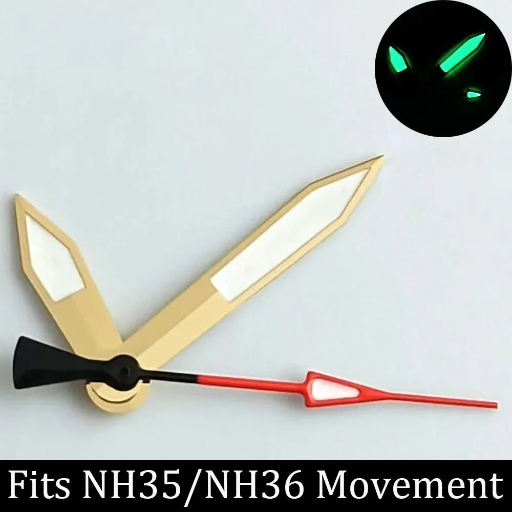 high-quality Watch accessories watch pointer NH series 35 NH36 hands green  luminous suitable for N H35/ NH36 movement