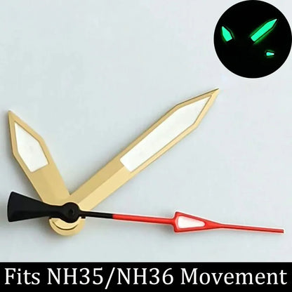 high-quality Watch accessories watch pointer NH series 35 NH36 hands green  luminous suitable for N H35/ NH36 movement