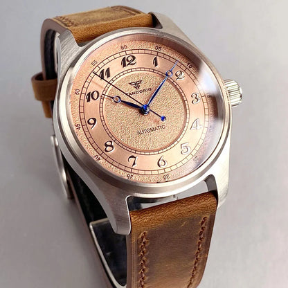 Tandorio TD191B Pilot Watch Stainless Steel 39mm 20ATM NH35A PT5000 20bar Sapphire