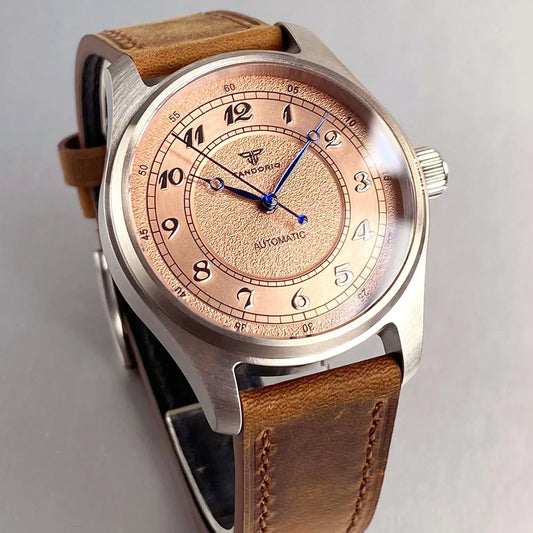 Tandorio TD191B Pilot Watch Stainless Steel 39mm 20ATM NH35A PT5000 20bar Sapphire