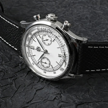 San Martin Men Quartz Watch VK64 Chronograph 38mm SN0101  Sapphire Glass Quick Release Strap 5bar