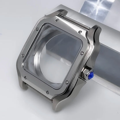 NH35 Case 38mm Sapphire Glass Stainless Steel Square Watch Case Accessories Modification Parts Suitable NH35 NH36 NH38 Movements
