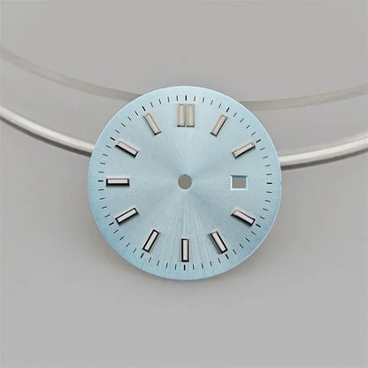 24.5MM Watch Dial Green Luminous Logbook Faces Women's Mechanical Watch Accessories for NH05 /NH06 Movement for 31mm Case