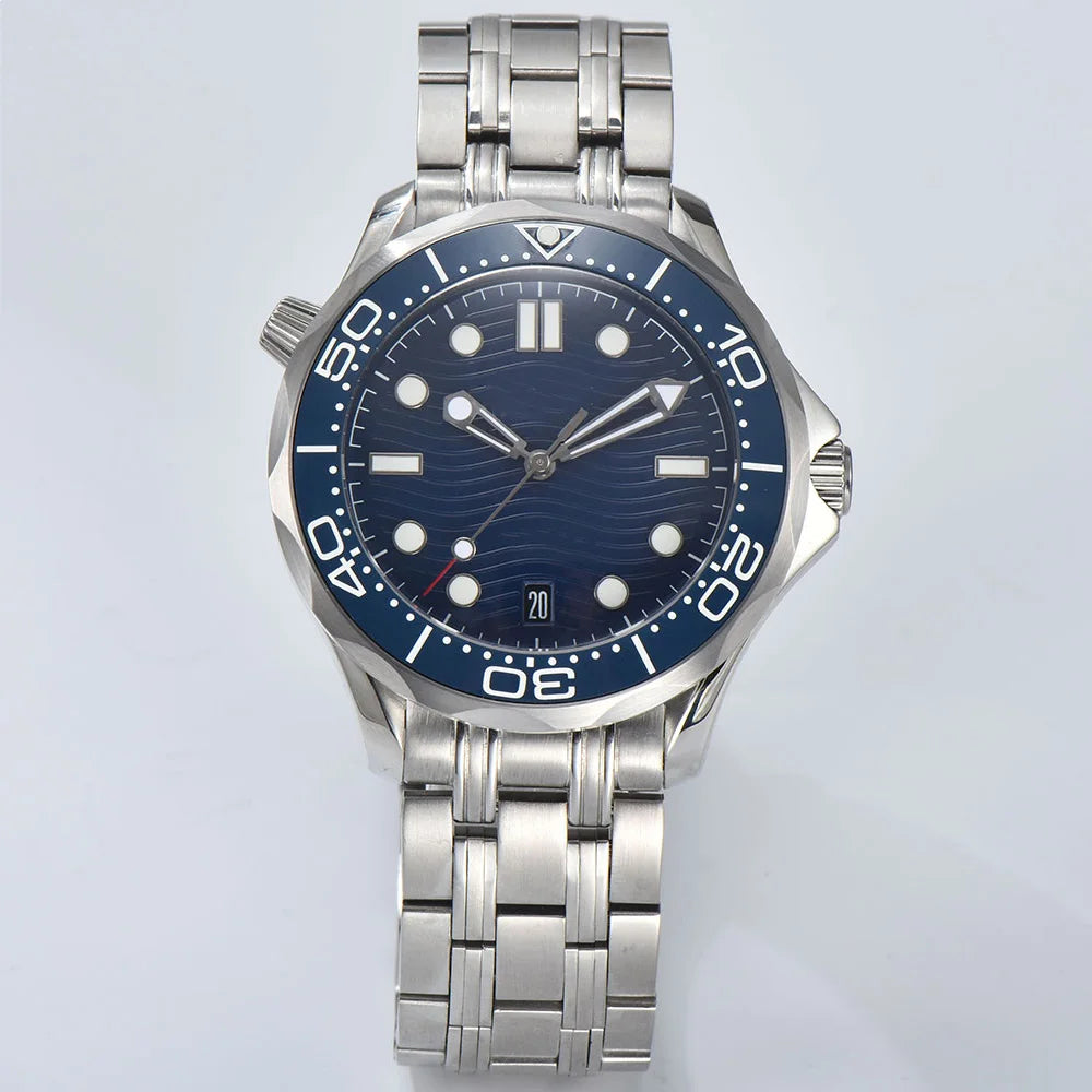 Seamaster Watch Wristfull W401 10bar NH35 Automatic 42mm Sapphire Luminous Date Window At 6 Glassback