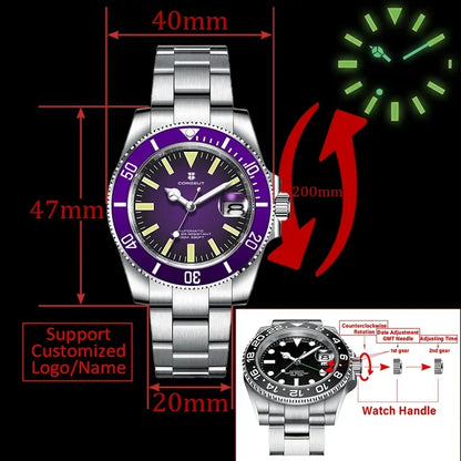 CORGEUT CG1101 40mm NH35 Submariner Automatic Sapphire 10Bar Dive Clock