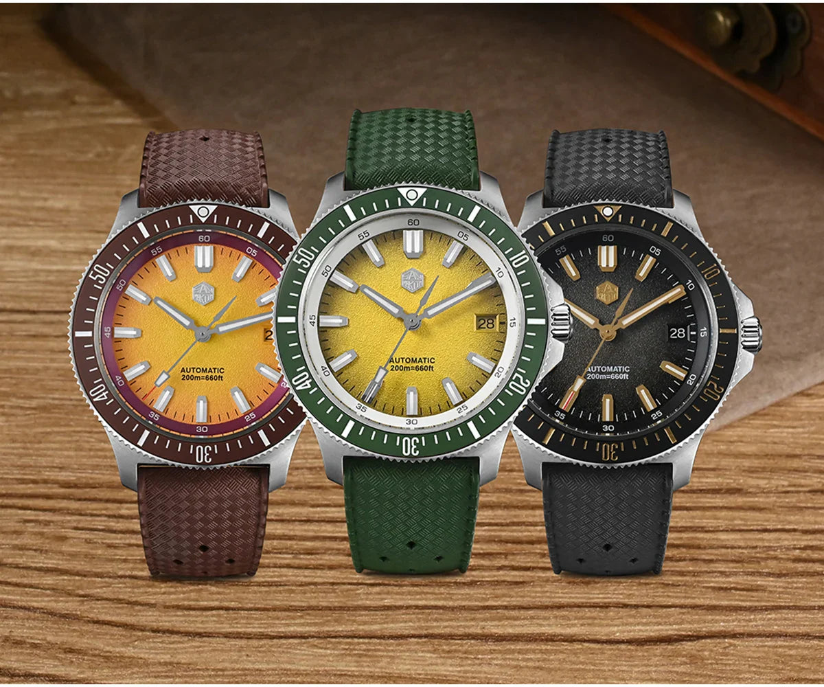 San Martin Diver SN0118G 40mm Original Design Fruit Series  NH35 Automatic 20Bar AR Sapphire BGW Luminous SN0118