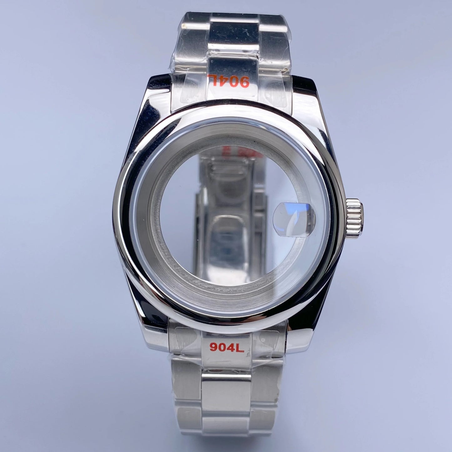 Fluted NH35 watch case Oyster 36/39mm High Quality Sliver Stainless Steel Sapphire Glass fit NH34 NH35 NH36 Movement Accessories Watch case