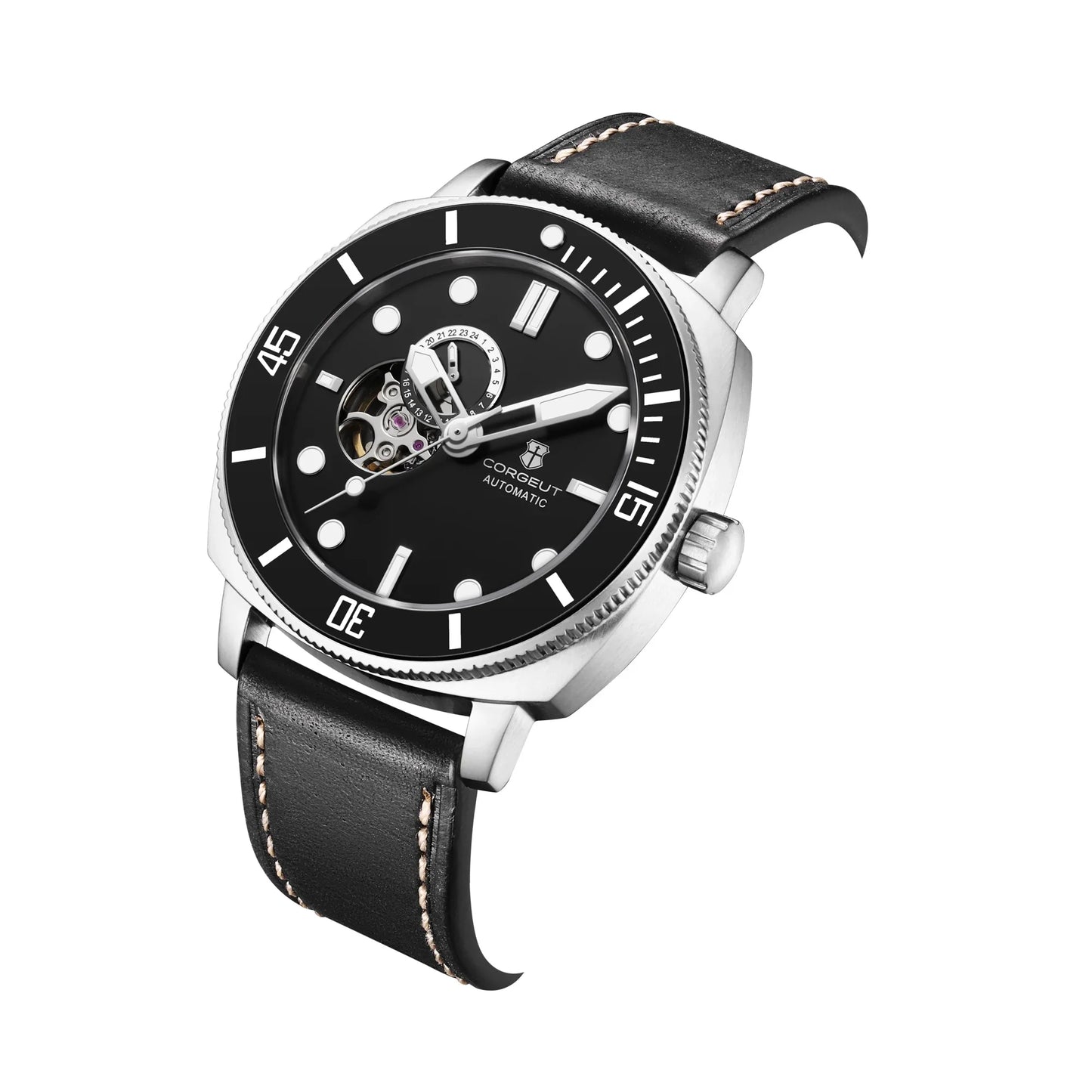 Corgeut 6030 42mm Hollow Skeleton NH39 Automatic 10bar Dress Watch