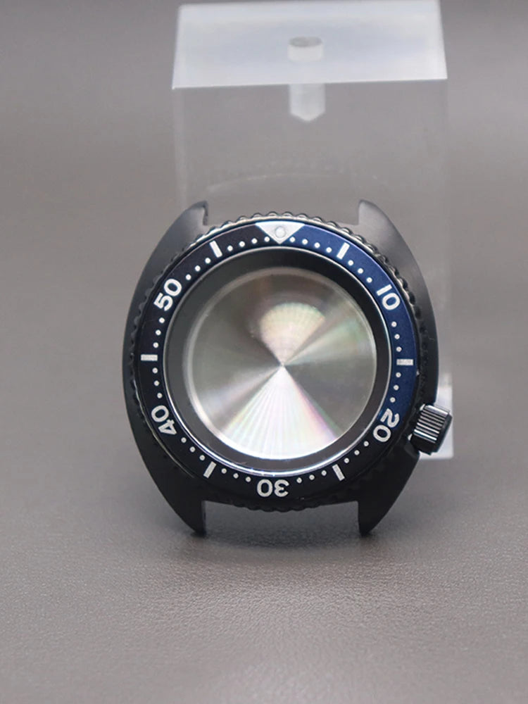 45mm Diving SKX Watch Case Sapphire Crystal Glass For Turtle Abalone Seiko NH34 NH35 NH36 NH38 4R36 Movement With Chapter Ring