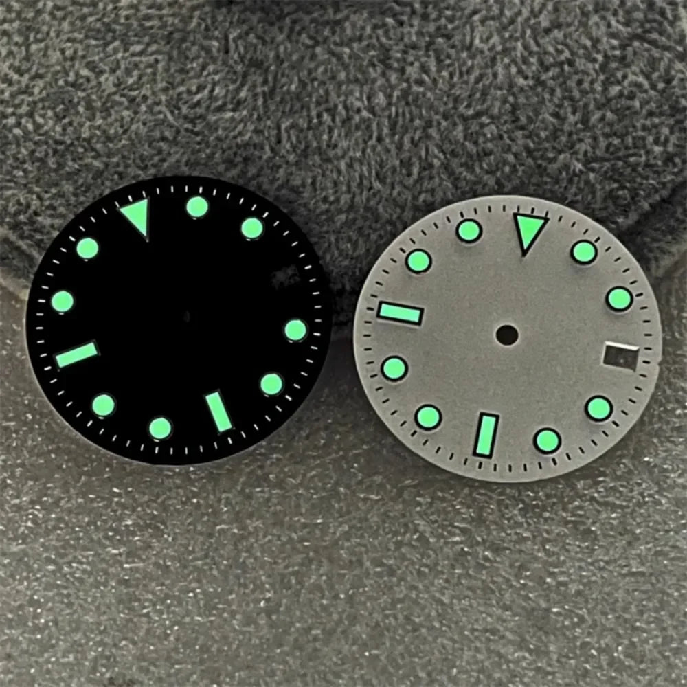 28.5mm NH35 Dial Green Luminous Watch Dial SUB Surface with Calendar Window Watch Accessories for NH35/NH36 Movement