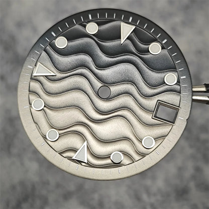 28.5mm Watch Dial Water Ripple Gradient Color Watch Faces Green Luminous Surface Man’s Watch Accessories for NH35 Movement