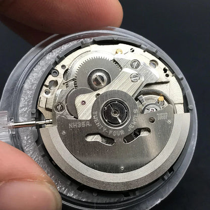 Japan Original Nh35 Movement Crown At 3.8 3 6 Nh35A With Black Date Automatic Mechanical Watch Dial Mods Repair Watchmaker