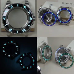 40mm Watch Case Ceramic C3 Bezel For Seiko NH35 NH36 NH34 nh70 Miyota8215 Eta2824 28.5mm Dial With Sapphire Crystal Waterproof