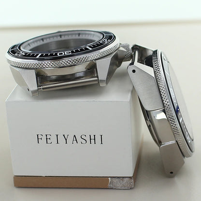Modified Samurai Diving Watch Case 43.8mm For Seiko NH35 NH36 NH38 NH34 4R36 Movement 28.5mm Dial Sapphire Crystal Ceramic Bezel