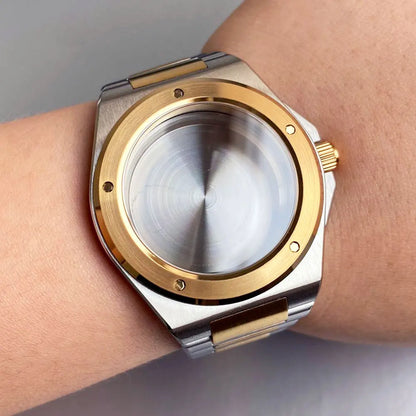 Engineer Watch Case 20ATM Waterproof 40mm Two Tone Gold Sapphire Glass Fit NH35 NH36 NH34 Movement pt5000 eta2824