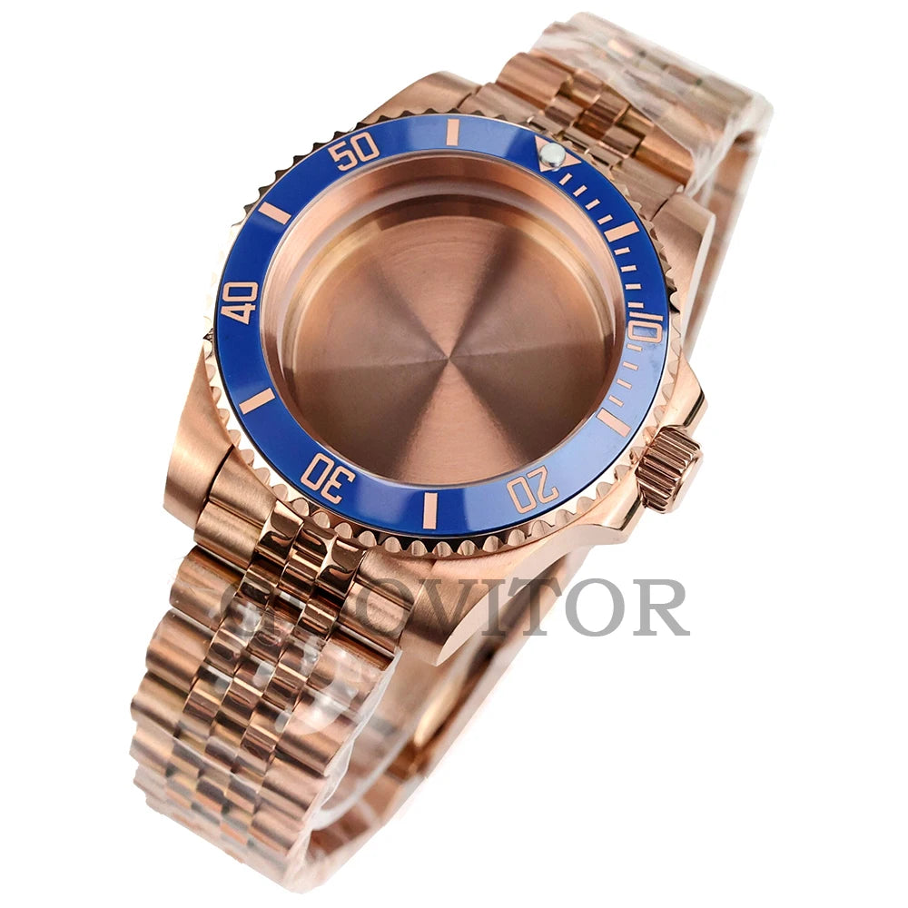 NH35 Watch Case 40mm For GMT YACHT-MASTER Seiko NH34/NH35/NH36/NH38 Movement Rose Gold Jubilee Bracelet Submariner NH35 Case