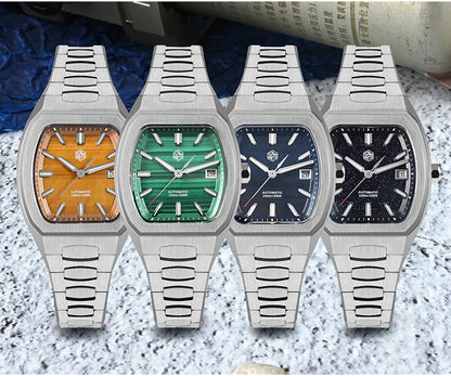 San Martin Dress Watch SN0145 39.5mm Tonneau Luxury Mineral Dial  PT5000 SW200 Automatic AR Sapphire Luminous