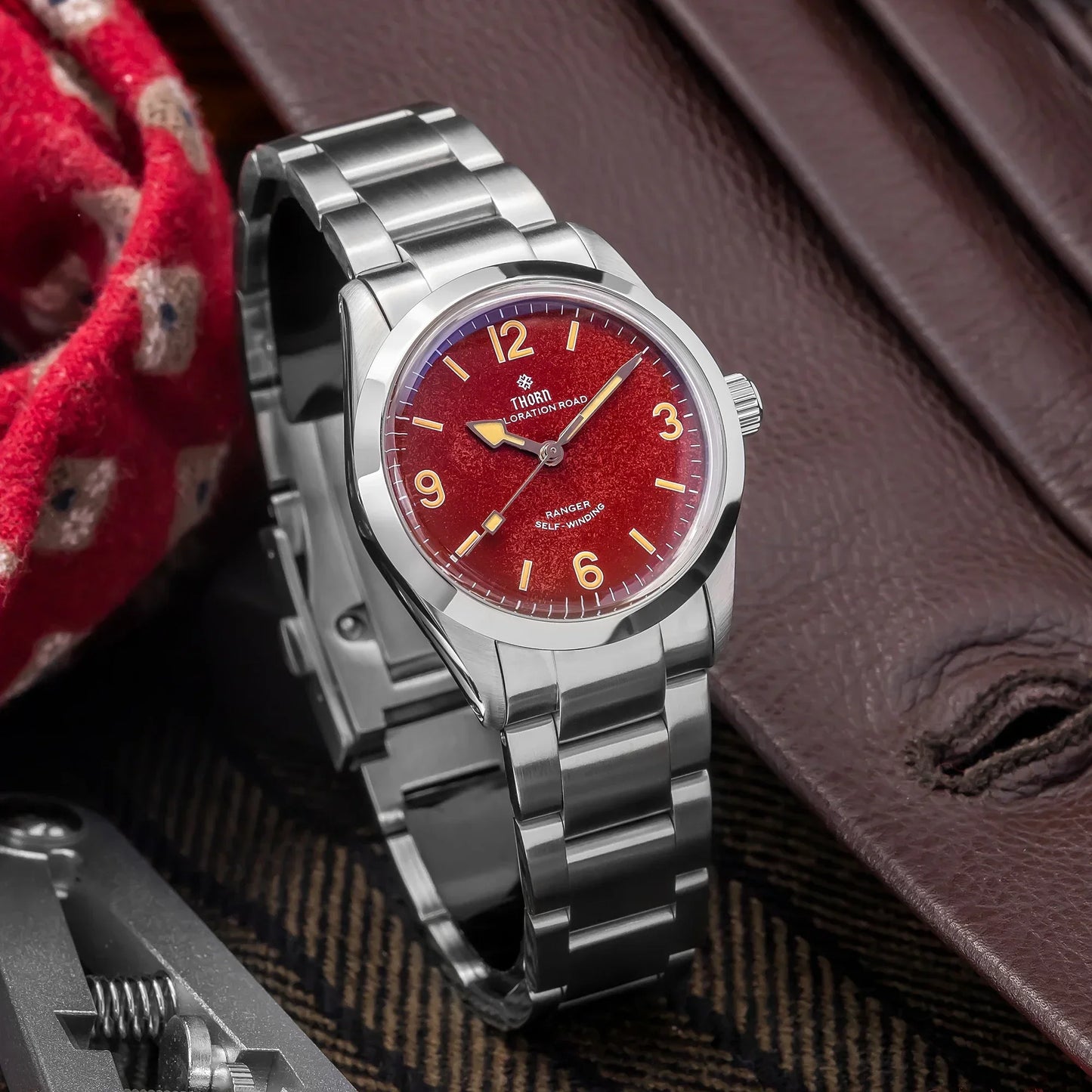 THORN T003 34mm Retro Watch PT5000 Automatic Dome Sapphire Luminous 10Bar dress explorer