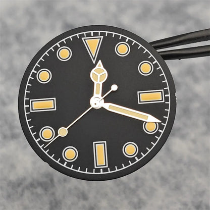 28.5mm Green Luminous Watch Faces Retro Watch Dial + Watch Hands Modified Dial Men's Watches Accessories for NH35/ NH36 Movement