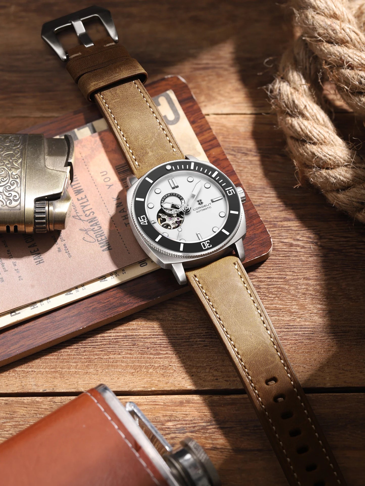 Corgeut 6030 42mm Hollow Skeleton NH39 Automatic 10bar Dress Watch