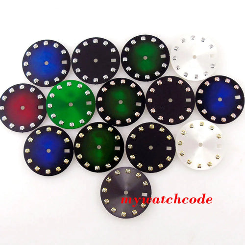 29mm Multicolor Gradient/Sunburst Watch Dial Silver/Gold/Rose Gold Diamond Marks Date Window Fit NH35A NH36A Automatic Movement