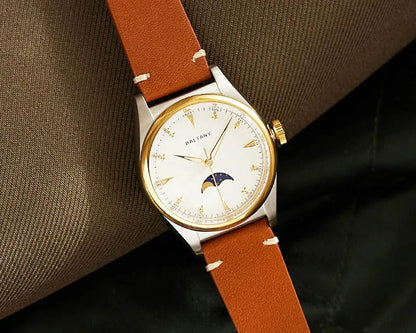 Baltany 36mm Dress Watches S4042 Customizable AR Sapphire Crystal 10Bar  Moon phase Wristwatches Swiss Lume