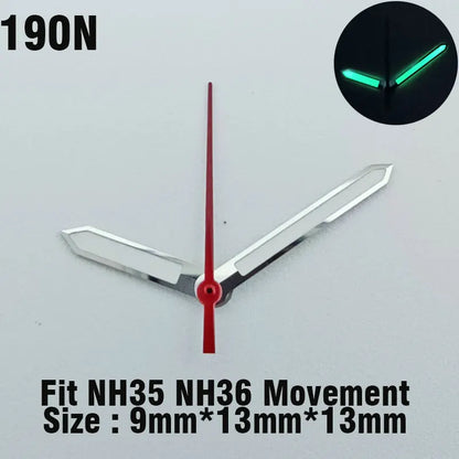 Watch hands NH series 35 36 hands Green glow in the dark hands seconds Watch accessories for NH series 35 36 movement assembly
