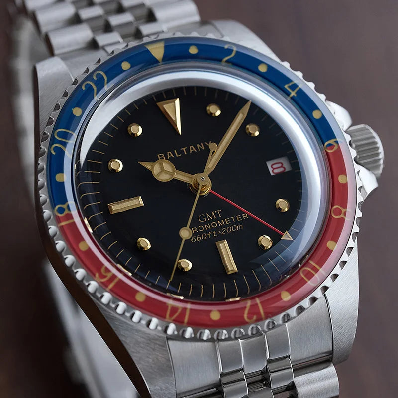 Customizable Baltany 39MM 1957s GMT Master Homage Watch S6074 NH34 Automatic Dome Sapphire 20ATM  Swiss Lume